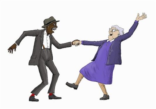 852-09075311 © Ikon Images / Masterfile Model Release: No Property Release: No Elderly couple having fun jive dancing